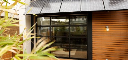 Eco friendly house with solar panels